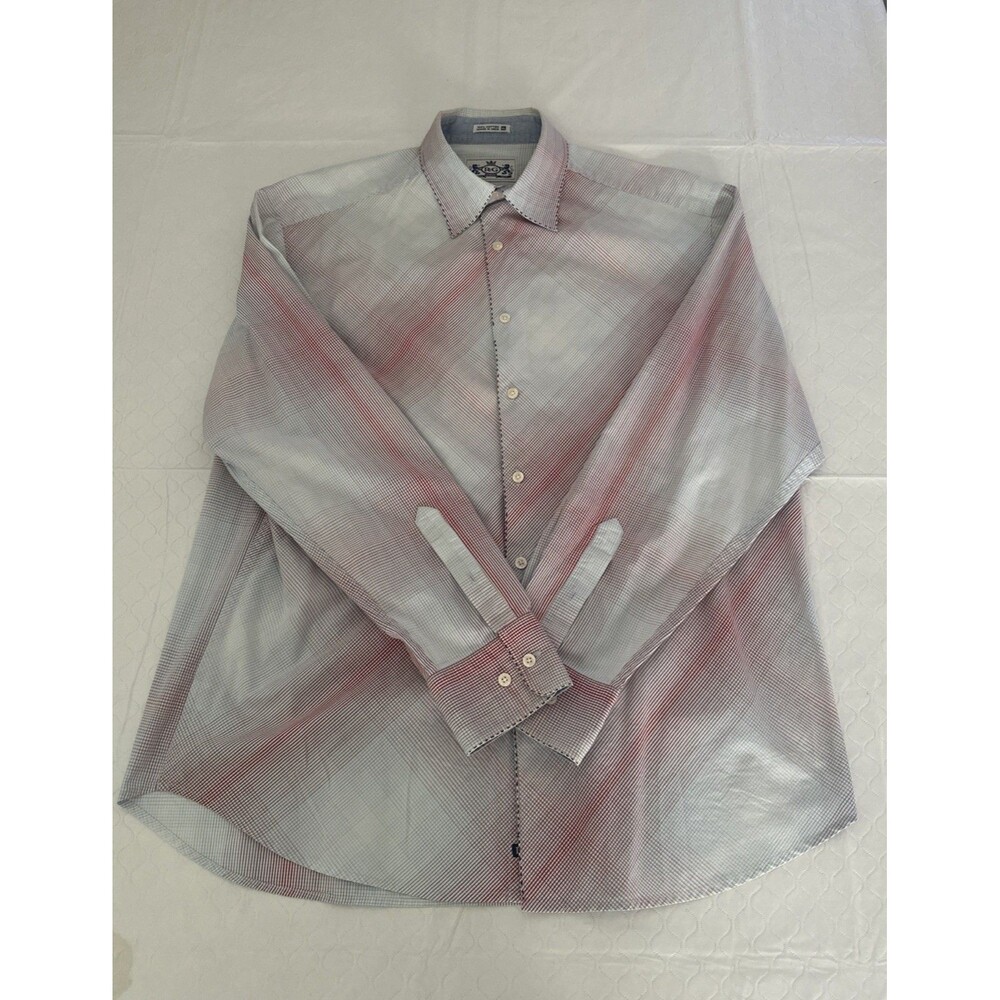 Vintage Robert Graham R&G Shirt Mens XL Multi Color Checkered Flip Cuff Y2K￼